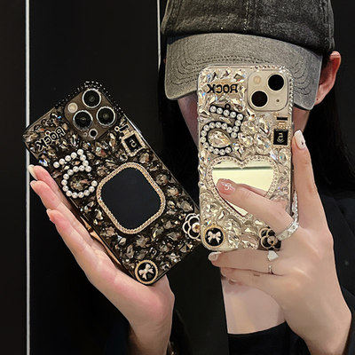 iPhone15手机壳奢华水钻小香风
