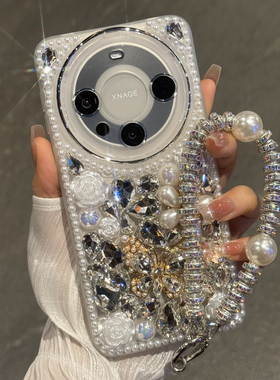 全包镜头水钻蝴蝶适用华为mate70/p60/50/40/30手机壳mate60女款nova13/12/11/10/9/8硅胶pura70ultra高级感