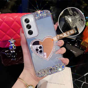 保护套Reno8外壳Reno13潮牌 适用oppoReno12手机壳新款 Reno13pro 全包防摔Reno11女款 Reno10支架镜子Reno9pro
