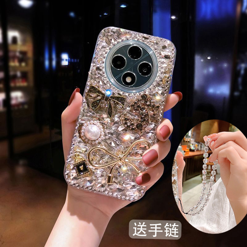 适用于oppoA3pro手机壳A5pro活力版新款FindX8奢华水钻一加Ace5一加13包边Ace3V防摔轻奢外壳一加10个性镶钻