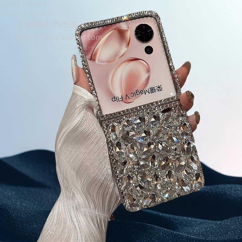 适用荣耀MagicVFlip手机壳pocket2折叠屏PuraX典藏版PuraX华为novaFlip三星Zflip6奢华水钻zflip5女小米Xflip