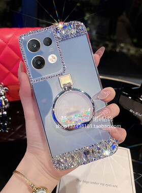 适用于oppoReno11手机壳10闪钻Reno9女款A5活力版满钻Reno8透明壳5带钻7流沙支架Reno6全包边防摔Reno9Pro+