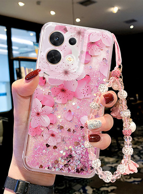 适用于用于oppoReno8手机壳Reno9女款Reno12液体流沙Reno11pro流动创意Reno9pro全包防摔软胶保护套