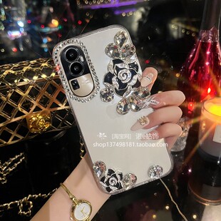 X6全包A95防摔K10X套A56S网红A58 透明FindX7女款 适用于oppoReno10手机壳A6pro立体茶花11闪钻A5X个性 8pro