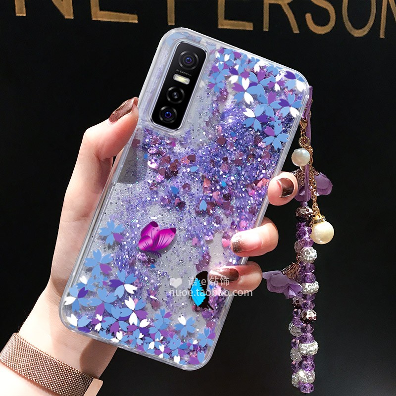 vivoy73s女款液态流沙手机壳