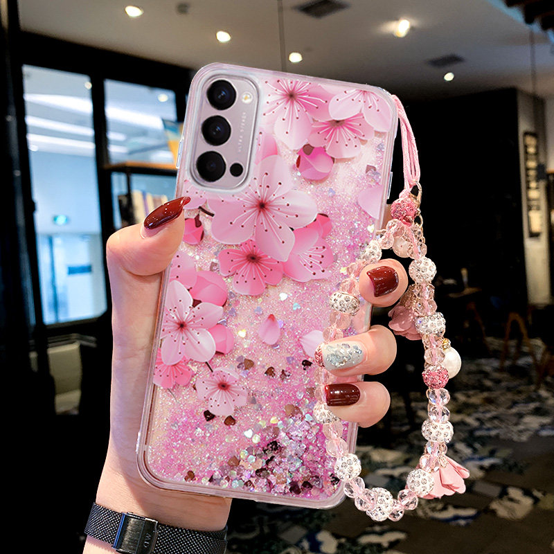 适用于oppoReno4手机壳11女Reno4pro创意10流沙9网红Reno4se全包防摔Reno9pro硅胶Reno8潮牌Reno12