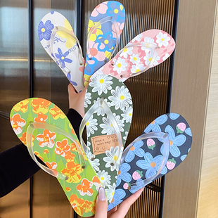 夏季 ins潮休闲外穿凉拖鞋 沙滩海边防滑 时尚 人字拖女情侣学生个性