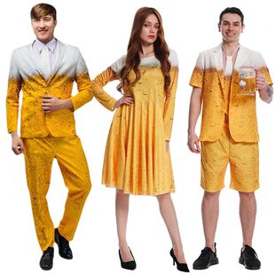 万圣节cosplay表演舞会演出服装成人男款狂欢节啤酒服西装