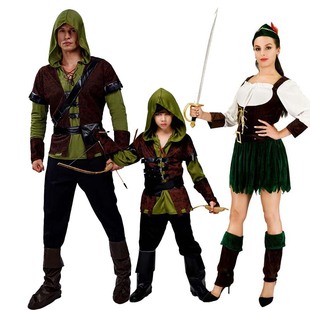 万圣节成人男款弓箭手角色扮演服装罗宾汉侠盗舞台派对表演服装
