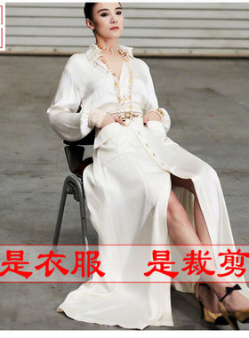 明辉纸样服装样板春夏明星同款女是长衬衫裙牛皮纸裁剪图纸21090