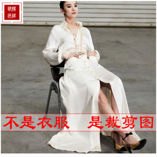 明辉纸样服装样板春夏明星同款女是长衬衫裙牛皮纸裁剪图纸21090