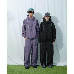 男女中性运动风长裤 Mentmate 休闲裤 户外机能风明线剪裁套装 25AW