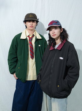 Mentmate 25AW 秋冬复古日杂教练夹克男女中性BF加绒棉衣撞色外套