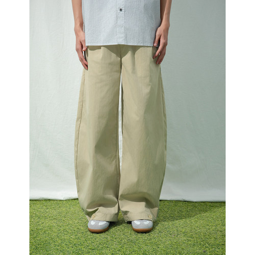 日系直筒纯色纽扣设计工装长裤男