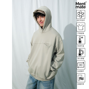 恒温抓绒宽松休闲连帽 秋冬极简风口袋帽衫 卫衣男 25AW Mentmate