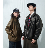 小众花绒水洗做旧复古皮衣夹克 Mentmate 25AW 男女中性外套秋冬