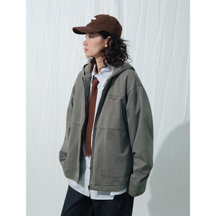 连帽外套男 秋冬石磨做旧褪色复古工装 摇粒绒夹克 25AW Mentmate