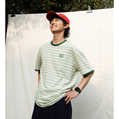 男女情侣款 Mentmate 日系撞色条纹圆领短袖 夏季 复古通勤T恤 25SS