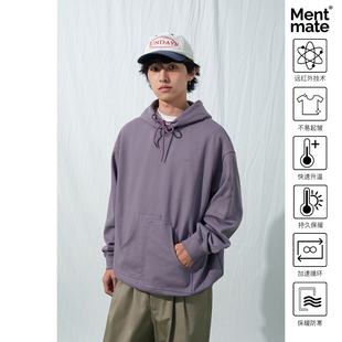 简约不规则贴袋连帽衫 秋冬恒温暖皮黑科技卫衣男 25AW Mentmate