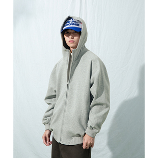 灰黑纯色挺阔面料卫衣男 秋冬经典 宽松BF连帽外套 25AW Mentmate