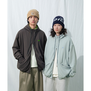 秋冬简约撞色磨毛绒内里摇粒绒连帽卫衣外套男女款 Mentmate 25AW