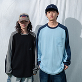 Mentmate 华夫格宽松BF内搭秋 打底T恤男女 25AW 运动风撞色插肩袖