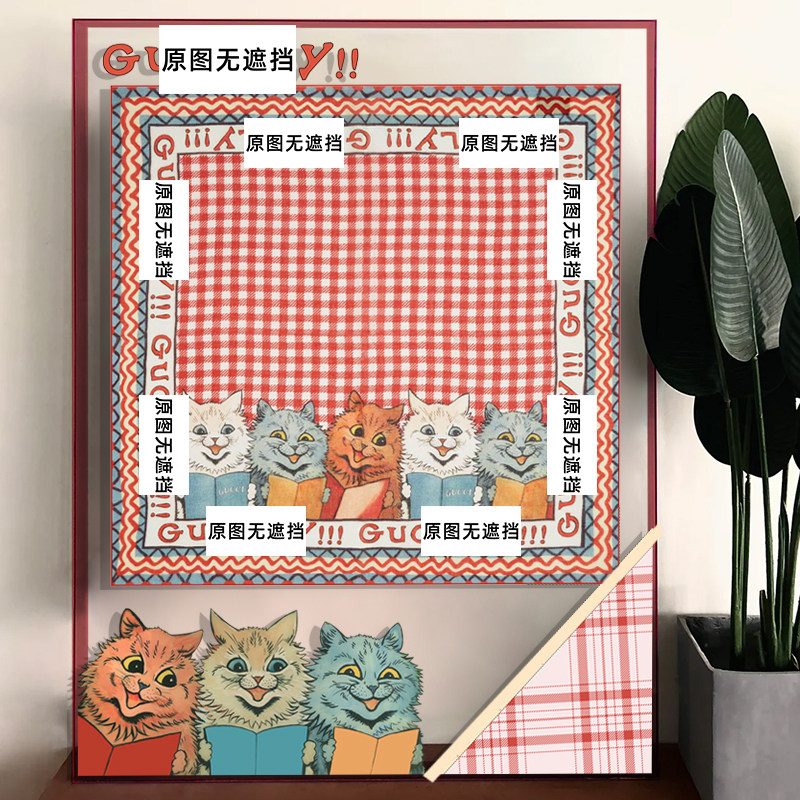 宠物店高端亚克力框装饰画萌宠猫咪丝巾装裱挂画客厅玄关卧室壁画