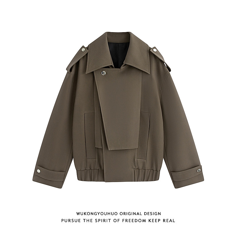 悟空有货美式潮牌解构拼接设计感夹克男复古宽松百搭痞帅休闲外套,男装,夹克,淘宝优惠券,粉丝福利购,淘宝优惠卷