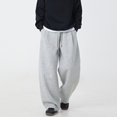 宽松百搭阔腿运动休闲裤 悟空有货复古潮牌重磅廓形垂感卫裤 男美式