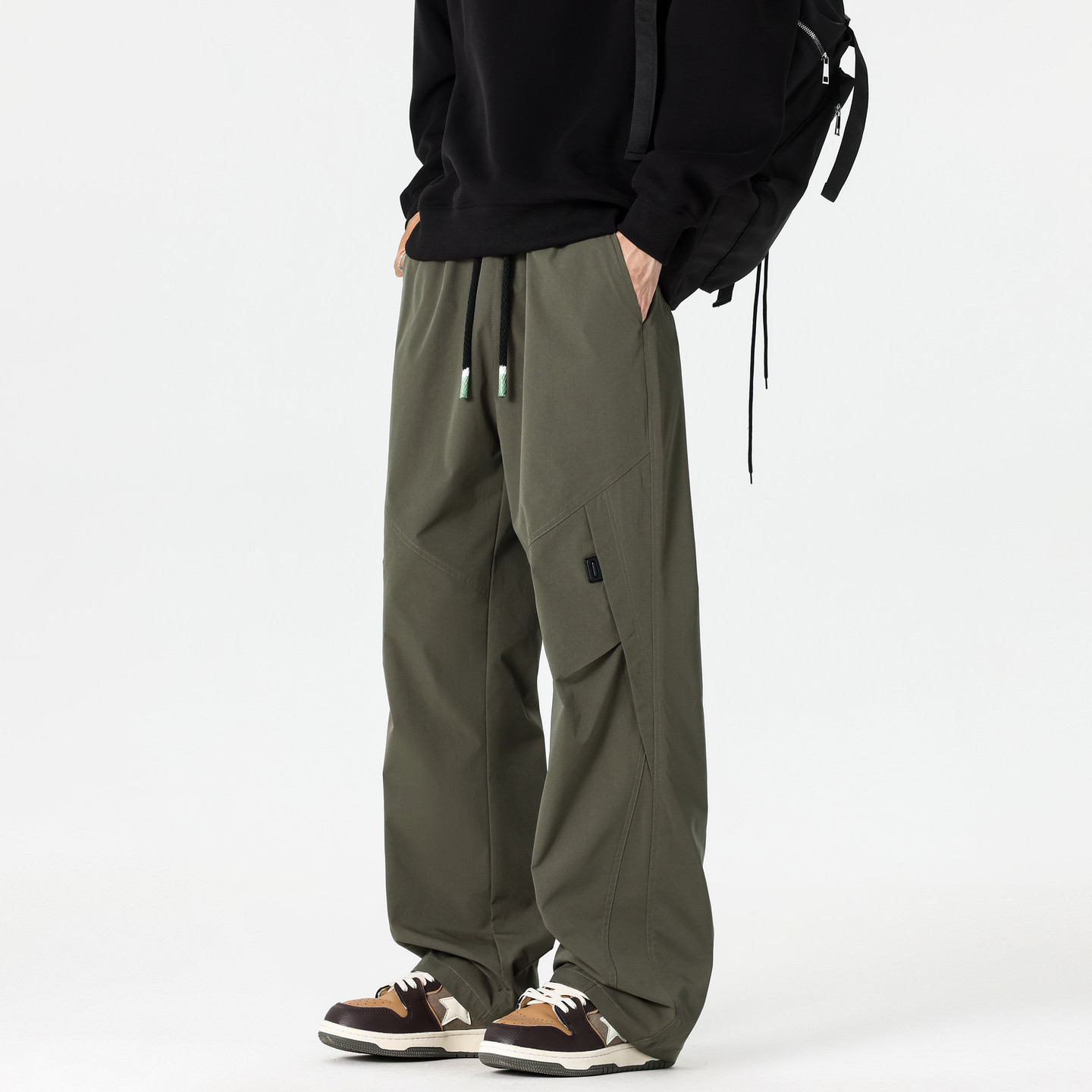 悟空有货潮牌复古机能风运动冲锋裤男女春季宽松潮流百搭阔腿长裤,男装,休闲裤,淘宝优惠券,粉丝福利购,淘宝优惠卷