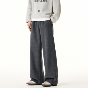 悟空有货街头复古简约纯色垂感运动卫裤 男女潮牌宽松阔腿休闲长裤