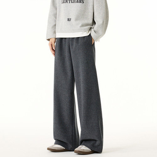 街头复古简约纯色垂感运动卫裤