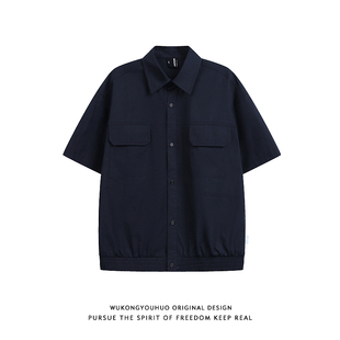 衬衫 短袖 男女宽松户外百搭情侣衬衣外套 口袋工装 悟空有货潮牌夏季