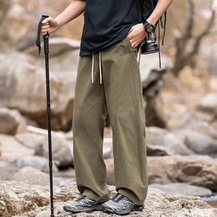 男潮牌宽松运动纯棉百搭休闲长裤 悟空有货复古户外登山直筒工装 裤