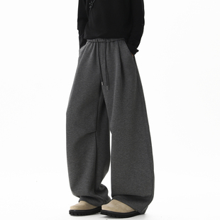 男潮牌街头宽松阔腿百搭休闲裤 悟空有货美式 复古重磅垂感弯刀卫裤