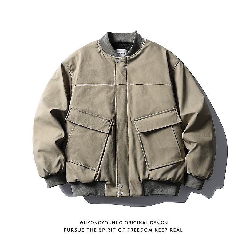美式立体多口袋飞行员棉服男女