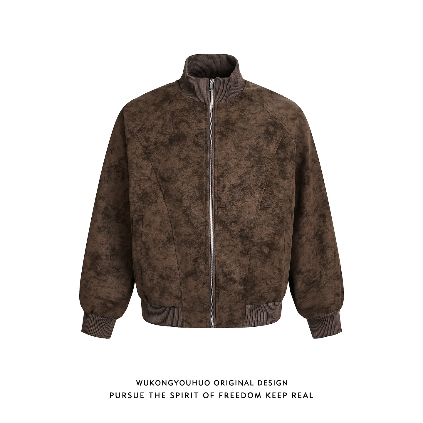 悟空有货美式复古扎染PU皮立领夹克男春季潮牌情侣百搭机车服外套,男装,夹克,淘宝优惠券,粉丝福利购,淘宝优惠卷