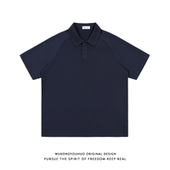 潮牌宽松百搭休闲翻领体恤 男夏季 悟空有货复古日系纯色短袖 POLO衫