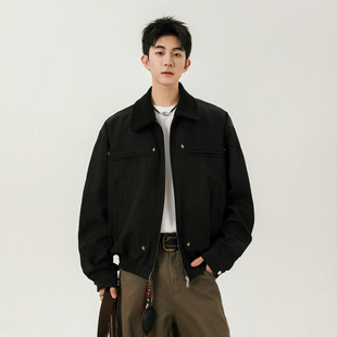 悟空有货巴恩风复古boxy短款 外套 显高翻领夹克男潮牌宽松百搭工装