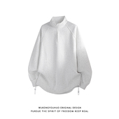 悟空有货美式 复古重磅半拉链套头卫衣男秋季 潮牌宽松百搭休闲上衣