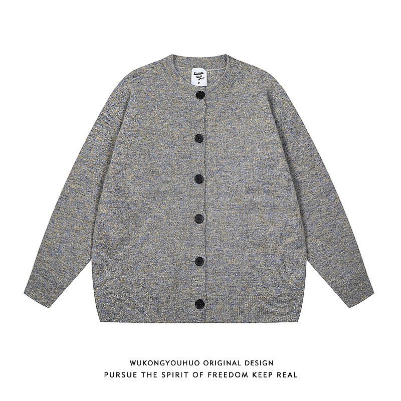 潮牌复古慵懒风开衫毛衣男女秋季