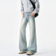男复古宽松cleanfit宽松百搭长裤 悟空有货潮牌美式 水洗微喇牛仔裤