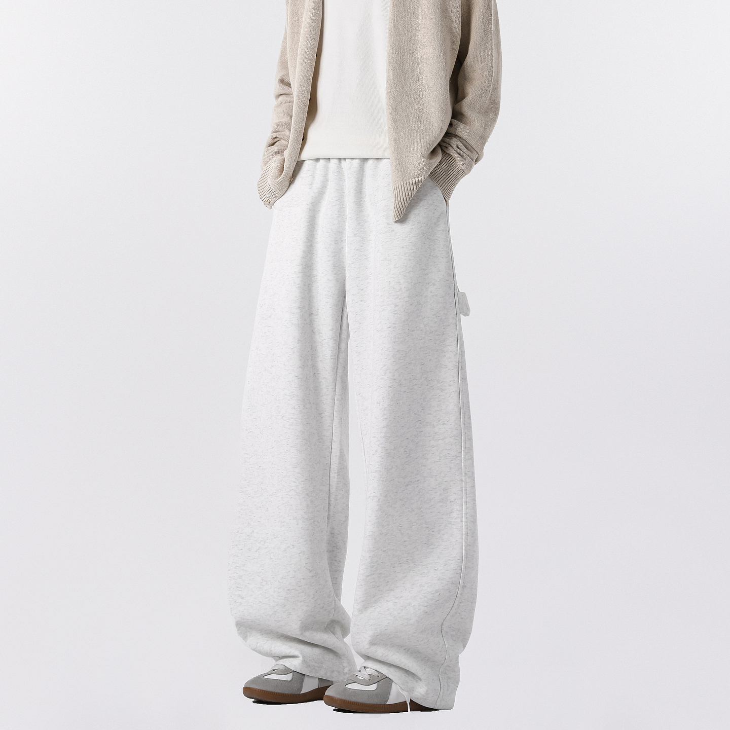 潮牌复古重磅垂感运动卫裤男