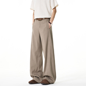 宽松阔腿百搭直筒休闲裤 男春季 简约纯色垂感西裤 悟空有货潮牌美式