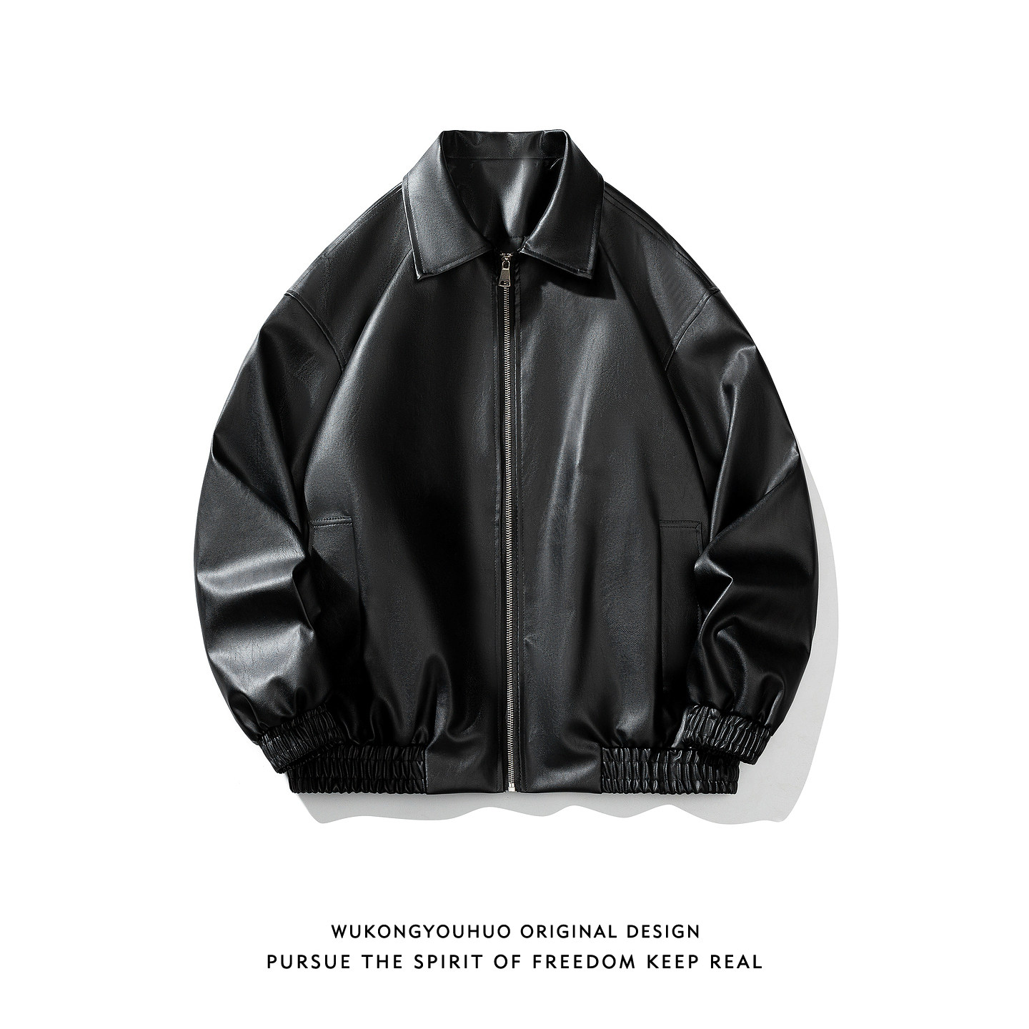 悟空有货美式复古美拉德PU皮衣机车服男潮牌宽松防寒百搭休闲外套