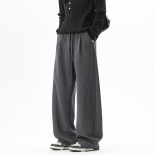 复古宽松百搭休闲长裤 悟空有货潮牌简约纯色直筒运动卫裤 男女美式