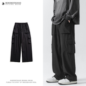 男潮牌宽松阔腿百搭直筒休闲裤 悟空有货复古日系纯色多口袋工装 裤