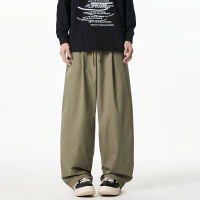 Wukong in stock retro Japanese-style anti-wrinkle quick-drying workwear, straight-leg loose wide-leg versatile, curved knife casual long pants for men thumbnail 3