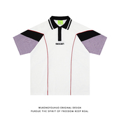 polo衫 撞色拼接短袖 男潮牌宽松情侣百搭翻领T恤 美式 悟空有货夏季