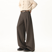 悟空有货街头复古纯色垂感西裤 男潮牌宽松阔腿休闲百搭老钱风长裤